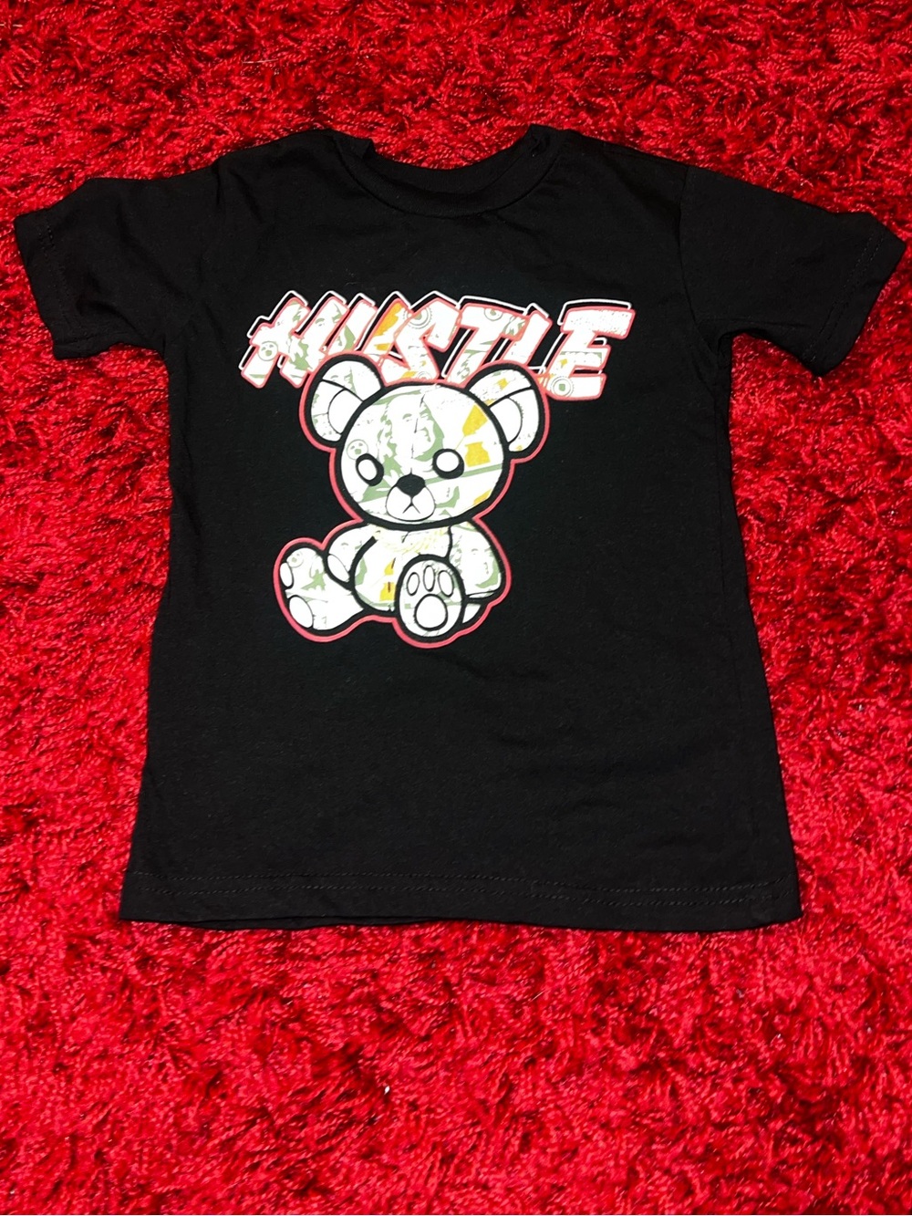 Brand New No Tags “Hustle Bear” graphic tee in Size 4T